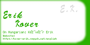 erik kover business card